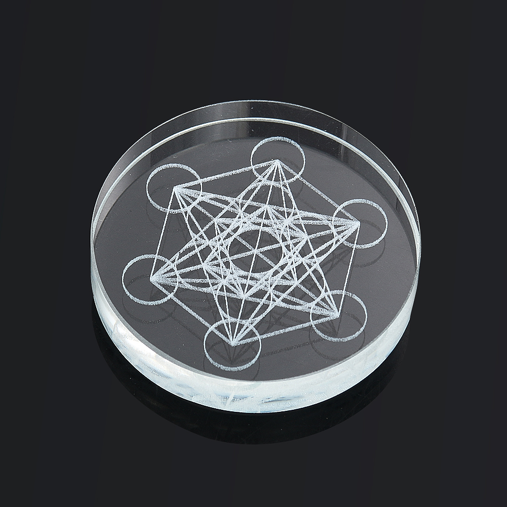 Paper Weight Crystal - Metatron cubo de cristal expositor base