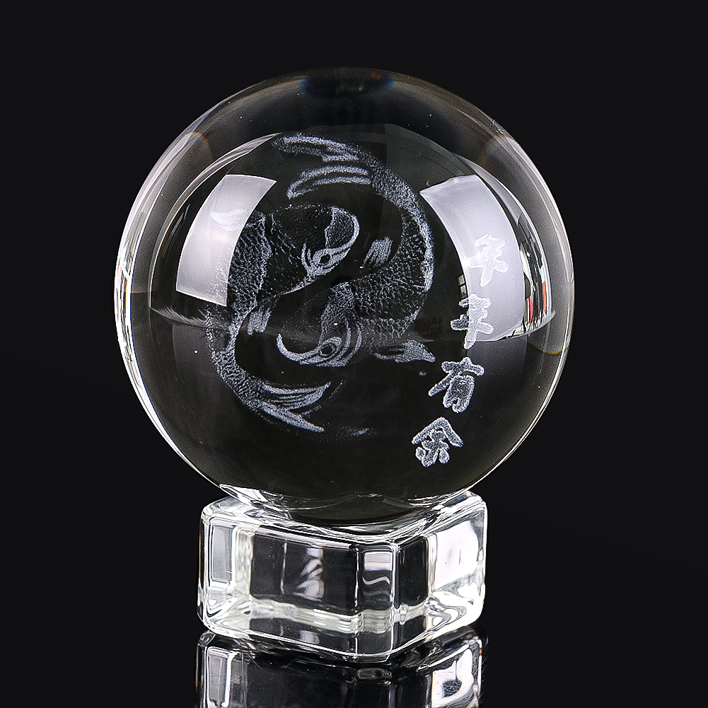 3D Gravado Cristal Lucky Fish  - Paper Weight Crystal avaliação e preço