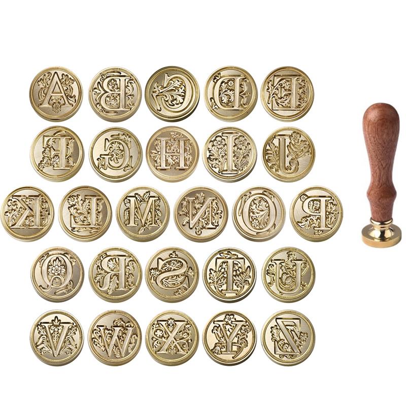 A-Z vintage selado cabeça de c - Wax Seal Stamp Set avaliação e preço
